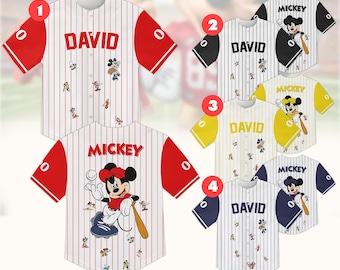 Custom Mickey Baseball Jersey, Mickey mouse Shirt, Mickey And Friends Jersey, Disney Baseball Team Shirt, Disneyland Trip Matching Tee
