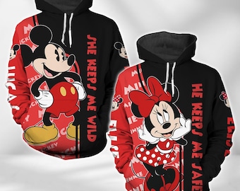Micky und Minnie Hoodie, Disney Maus passenden Hoodie, benutzerdefinierte paar Hoodie, Valentinstag Geschenk, Geschenk für ihn sie, Paare Outfits