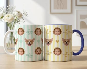 Taza con foto para papá, regalo personalizado para papá, taza personalizada, regalo para el mejor papá del mundo, recuerdo fotográfico del Día del Padre