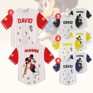Custom Minnie Baseball Jersey, Minnie Mouse Shirt, Mickey And Friends Jersey, Disney Baseball Team Shirt, Disneyland Trip Matching Tee