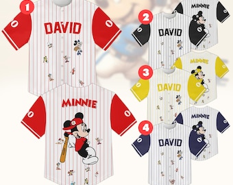 Benutzerdefinierte Minnie Baseball Jersey, Minnie Maus Shirt, Micky und Freunde Jersey, Disney Baseball Team Shirt, Disneyland Trip passendes T-Shirt
