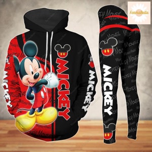 Sudadera con capucha de Mickey Mouse para Halloween, leggings de Disney Mouse para mujer, sudadera con capucha de película de dibujos animados, lindo atuendo de Mickey, regalo para ella, camiseta de Mickey
