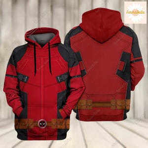 Halloween Deadpool Costume, Deadpool Superhero Shirt, Deadpool Outfits Cosplay For Adults, Wolverine Costume,Wade Winston Wilson Hoodie