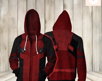 Deadpool Halloween Costume T-Shirt, Deadpool Zip Hoodie, Wolverine 3D Shirt, Trending Superhero Tee, Deadpool Cosplay Outfit For Mens
