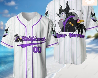 Halloween Maleficent Jersey Shirt, Personalized Shirt, Sleeping Beauty Shirt, Disney Villains Baseball Jersey, Disney Halloween Outfit