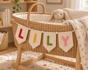 Custom Baby Nursery Banner, Personalized Name Garland, Yarn Wall Hanging for Nursery, Baby Shower Gift Idea