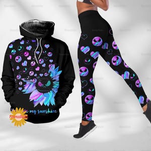 Halloween Jack Skellington Sunflower Hoodie, Skellington Women&#39;s Leggings, Disney Halloween Party Shirt, Yoga Pants, Nightmare Hoodie