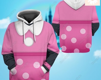 Halloween Minnie Costume Hoodie, Minnie Mouse Cosplay T-Shirt, Disney Mouse Hoodie For Girl, Costume Hoodie For Women, Minnie 3D Hoodie