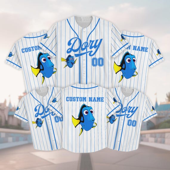 Personalized Dory Baseball Jersey, Finding Nemo Shirt, Just Keep Swimming  Jersey, Disney Trip Outfit, Matching Family Vacation Shirt