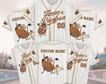Timon And Pumbaa Lion King Baseball Jersey, Hakuna Matata Disney Shirt, Funny Cartoon Animal Tee, Matching Disney Family Trip Outfit