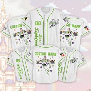 Custom Buzz Lightyear Baseball Jersey, Toy Story Adult Jersey, Disney Character Matching Baseball Shirt, Disney Baseball Team Shirt,