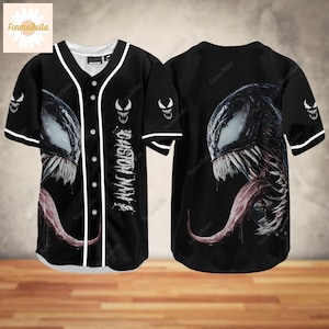 Halloween Venom Baseball Shirt, Custom Venom Jersey, Venom Baseball Jersey, Horror Characters Jersey Shirt, Venom Cosplay Costume