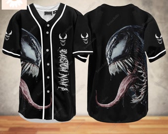Halloween Venom Baseball Shirt, Custom Venom Jersey, Venom Baseball Jersey, Horror Characters Jersey Shirt, Venom Cosplay Costume