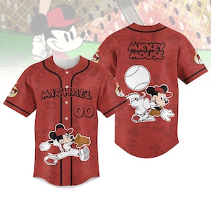 Camiseta de béisbol personalizada de Mickey Mouse, camiseta de béisbol del equipo Disney, camiseta a juego para el viaje familiar a Disneyland, camiseta de Mickey y sus amigos