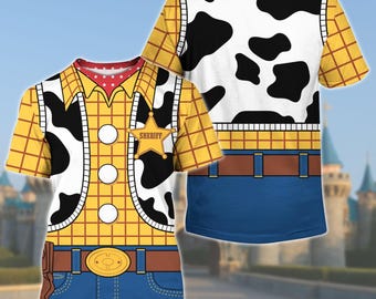 Camiseta fantasia de Woody, camiseta Toy Story Disneybound, fantasia de Halloween da Disney, roupas para viagem à Disneylândia, camiseta fantasia de Halloween da Disney