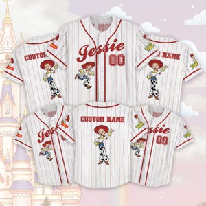 Custom Jessie Toy Story Baseball Jersey, Disney Cowgirl Shirt, Matching Family Disney Outfit, Toy Story Trip Tee, Disneyland Jersey