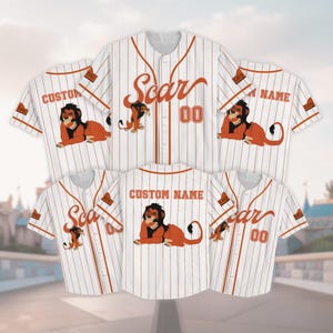 Personalized Scar The Lion King Baseball Jersey, Disney Villain Shirt, Pride Rock Outfit, Evil Uncle Baseball Shirt, Disney Trip Jersey