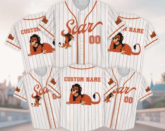 Personalized Scar The Lion King Baseball Jersey, Disney Villain Shirt, Pride Rock Outfit, Evil Uncle Baseball Shirt, Disney Trip Jersey