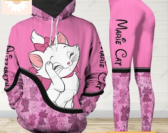 Personalized Marie Cat Hoodie, Aristocats Movie Hoodie, Disney Cat Leggings, Marie Cat Yoga Pants, Cartoon Character Hoodie, Birthday Gifts