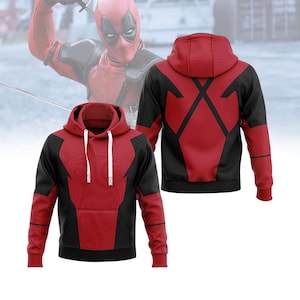Deadpool Costume, Deadpool 3D Shirt, Superhero Characters Hoodie, Deadpool Outfits Cosplay For Adults, Deadpool And Wolverine Cosplay