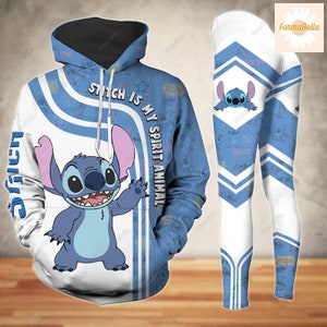 Halloween Stitch Is My Spirit Animal hoodie, leuke cartoon hoodie, stitch legging, yogabroek vrouwen, verjaardagscadeau voor haar, filmhoodie