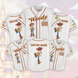 Custom Woody Baseball Jersey, Toy Story Cowboy Baseball Shirt, Disney Trip Matching Outfit, Disneyland Family Tee, Woody Jersey Shirt