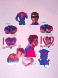 Miguel O&#39;hara / Spider-man 2099 valentines sticker set + valentine card