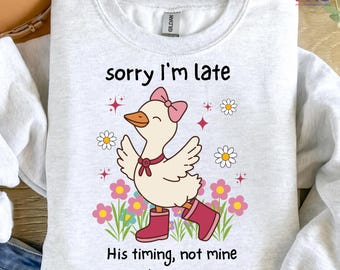 Christian Quote PNG | Funny Goose Design |  Christian Faith Shirt | Coquette Goose PNG | Bible Verse PNG | Floral Christian Png