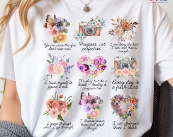 Boho Motivationszitat PNG | Retro Floral Selbstliebe Design | Digitaler Download