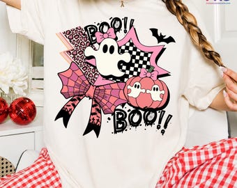 Pink Coquette Halloween PNG, Girly Ghost Pumpkin, Cute Spooky Season PNG, Trendy Halloween, Digitak Download