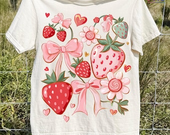 Boho Strawberry Coquette png, bloemenaardbei png, preppy aardbeien, aardbeienfestival png, zomeraardbei png, boho zomer png