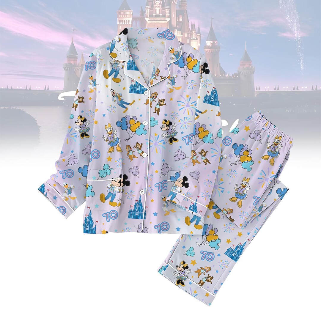 Disneyland 70th Anniversary Pajamas Set, Mickey Minnie