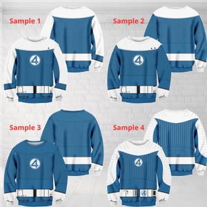 Fantastic Four Sweatshirt, Superhero Costume Hoodie, Mr. Fantastic, Invisible Woman, Human Torch, The Thing Costume Matching Shirt