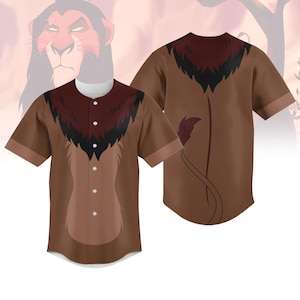 Scar The Lion King Baseball Jersey, Disney Villain Costume Shirt for Men, Halloween Scar Jersey Kids Shirt, Cosplay Outfit, Halloween G