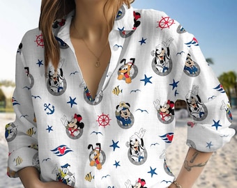 Disney Mickey And Co Cruise Blouse Shirt, Mickey And Minnie Cruise Shirt, Disney Cruise Women Blouses Shirt, Summer Gift For Mom