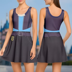 Judy Hopps Zootopia Skater Dress, Zootopia 2 Skater Dress, Rabbit Judy Hopps Dress, Rabbit Zootopia Movie Dress Gift, Gift For Mom