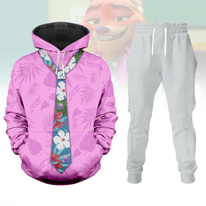 Nick Wilde Zootopia 2 Hoodie Jogger, Disney Fox Costume Outfit, Zootopia 2 Costume Cosplay, Halloween Cosplay Matching Tracksuit