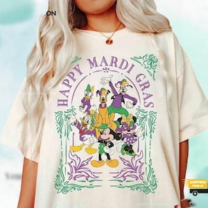 Comfort Colors Disney Mardi Gras Festival Shirt, Happy Mardi Gras Shirt, Mickey & Friends Mardi Gras Tee, Louisiana Festival Shirt