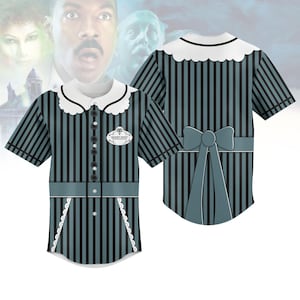Haunted Mansion Maid Baseball Jersey, Ghost Host Costume Shirt, Halloween Cosplay Uniform, Haunted Mansion Jersey Kids Shirt