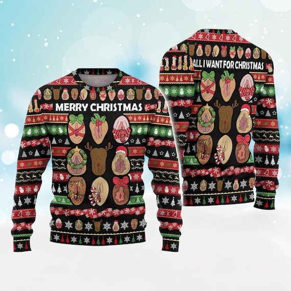Dirty Christmas Ugly Sweater, Naughty Holiday Sweater, Merry