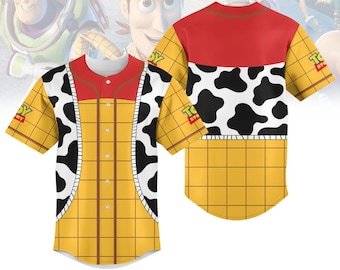 Woody Toy Story Baseball Jersey, Disney Pixar Cowboy Costume Jersey Shirt, Toy Story Woody Cosplay, Halloween Woody Jersey Kid Shirt