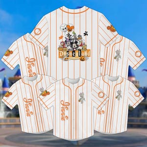 Spersonalizowana koszulka baseballowa Minnie Mouse na Halloween, koszulka Disney Halloween, spersonalizowana koszulka drużyny baseballowej, prezent urodzinowy na Halloween