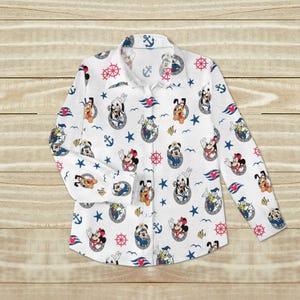 Disney Mickey And Co Cruise Linen Shirt, Mickey And Minnie Cruise Shirt, Disney Cruise Women Blouses Shirt, Summer Gift For Mom