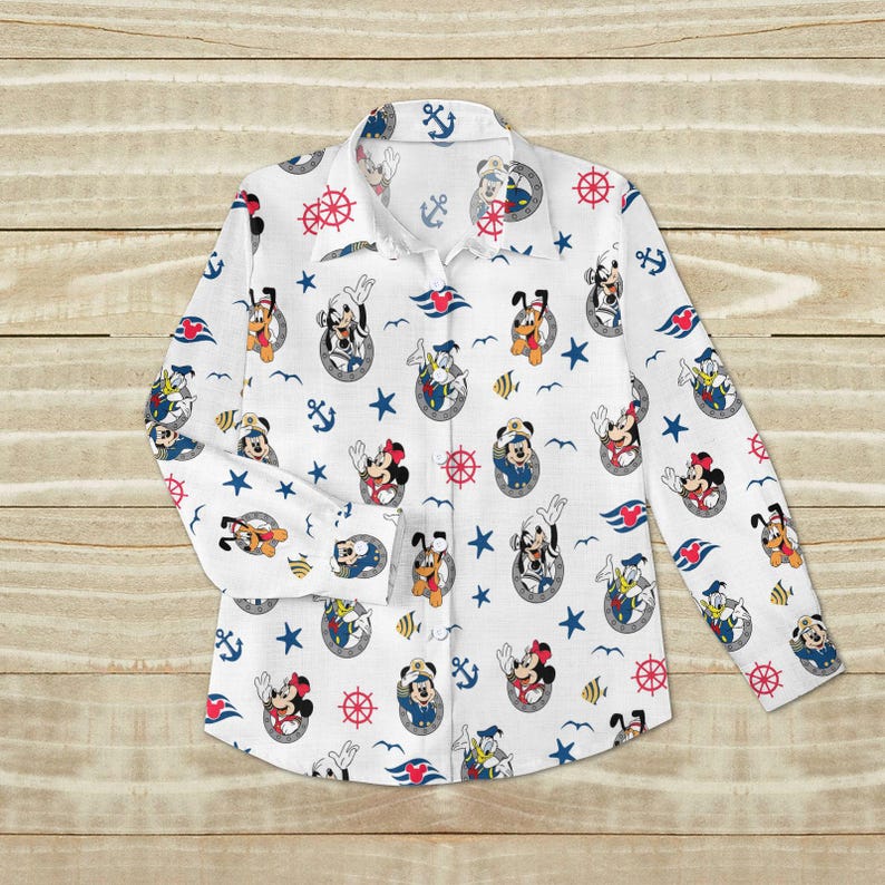 Disney Mickey And Co Cruise Linen Shirt, Mickey And Minnie Cruise Shirt, Disney Cruise Women Blouses Shirt, Summer Gift For Mom