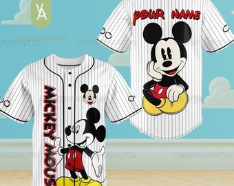 Personalized Mickey Mouse Baseball Jersey, Disney Mickey Baseball Shirt, Cute Cartoon Shirt, Magic Kingdom Shirt, Gift For Her