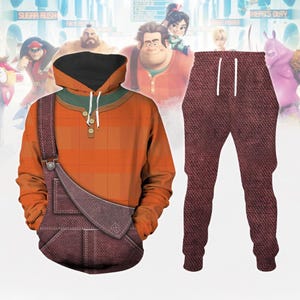 Ralph Wreck-It Ralph Cosplay Hoodie Jogger, Disney Christmas Hoodie Shirt, Disney Cosplay Costume, Cartoon Holiday Shirt, Gift For Him