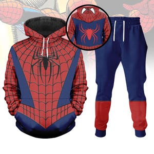 Spider-Man Costume Hoodie Jogger, Spiderman Cosplay Costume, Spider Man Cosplay Hoodie, Spidey Costume, Superhero Cartoon, Gift For Him