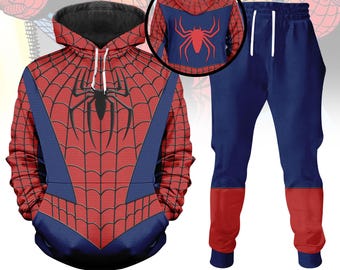 Spider-Man Costume Hoodie Jogger, Spiderman Cosplay Costume, Spider Man Cosplay Hoodie, Spidey Costume, Superhero Cartoon, Gift For Him