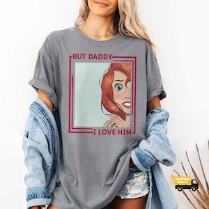 Camiseta con colores cómodos, pero papá lo amo, camiseta de La Sirenita, camiseta de princesa Disney, camiseta de Ariel, camiseta de sirena de Ariel