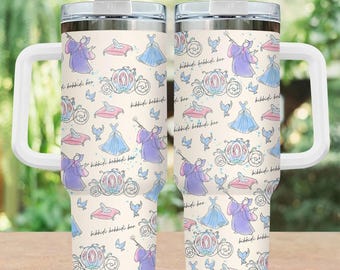 Aschenputtel Fee 40 Unzen Becher, Disney Prinzessin Edelstahl Becher, Thermobecher, Magic Theme Cup, Geschenk für Mama